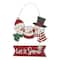 Glitzhome® 12.75" Christmas Snowman Family Wall Décor